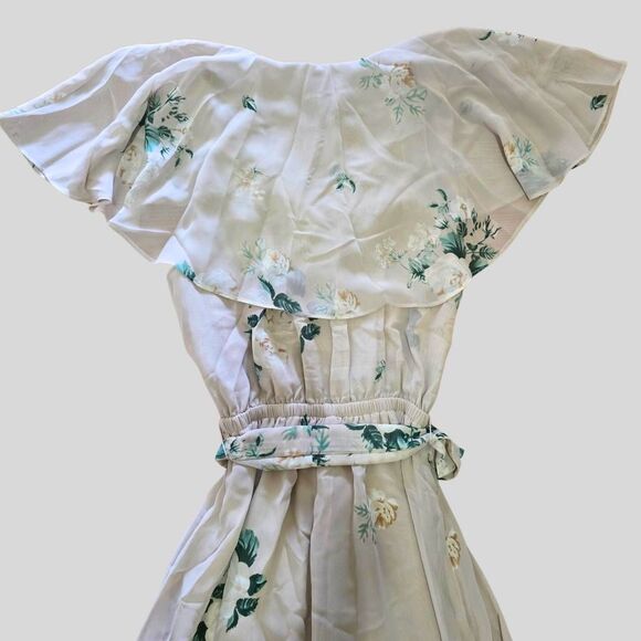 Show Me Your Mumu Audrey Maxi Dress Women's Size XS Tan Floral Boho Wedding Gown - Picture 8 of 14